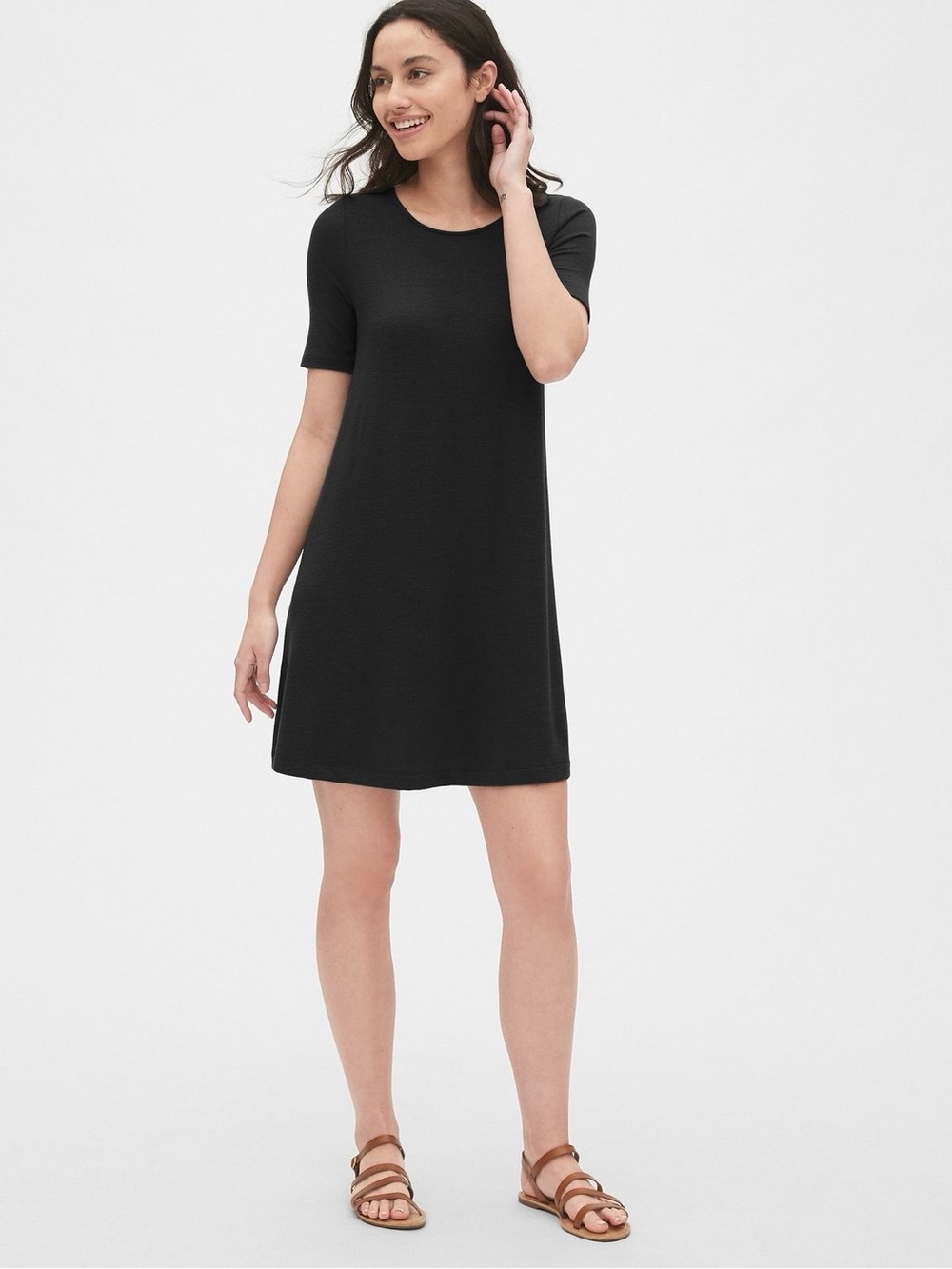 GAP Black Midi Sweater T-Shirt Dress - Size XS
